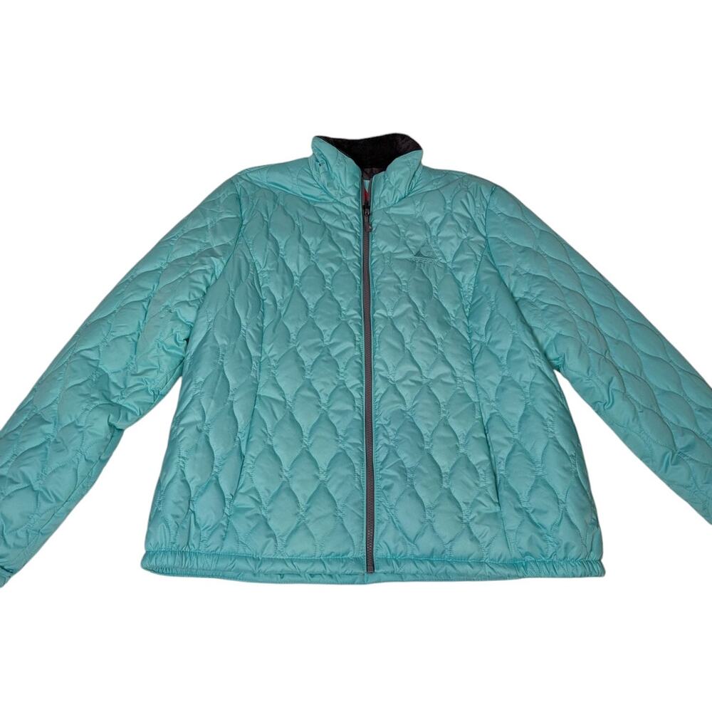 Gerry Puffer Jacket Blue Green Seafoam with Gray Trim Size XL Womens Quilted - Picture 4 of 16